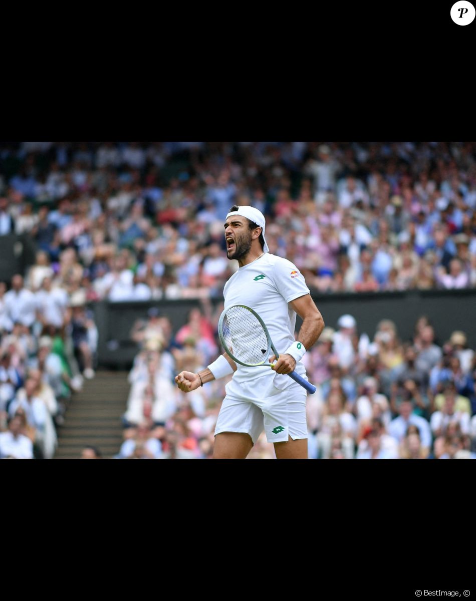 Matteo Berrettini (Ita) lors du tournoi de Wimbledon au All England Lawn Tennis and Croquet Club à Londres, Royaume Uni, le 9 juillet 2021. © Antoine Couvercelle/Panoramic/Bestimage