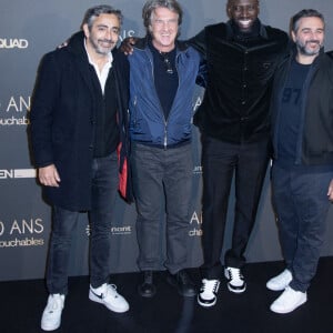 Eric Toledano, François Cluzet, Omar Sy et Olivier Nakache - 10e anniversaire du film "Intouchables" au cinéma UGC Normandie de Paris. Le 15 novembre 2021. @ Aurore Marechal/ABACAPRESS.COM