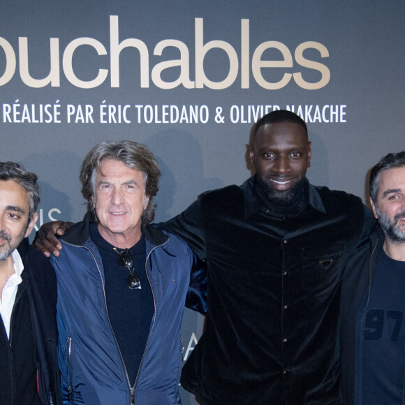 Eric Toledano, François Cluzet, Omar Sy et Olivier Nakache - 10e anniversaire du film "Intouchables" au cinéma UGC Normandie de Paris. Le 15 novembre 2021. @ Aurore Marechal/ABACAPRESS.COM