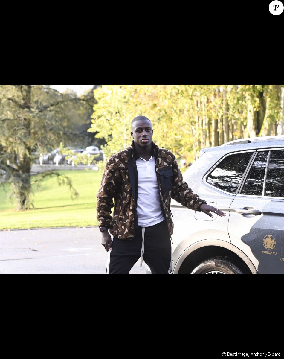 Benjamin Mendy - Les joueurs de l'équipe de France se rendent à l'entrainement à Clairefontaine le 11 novembre 2019. © Anthony Bibard/Panoramic/Bestimage
