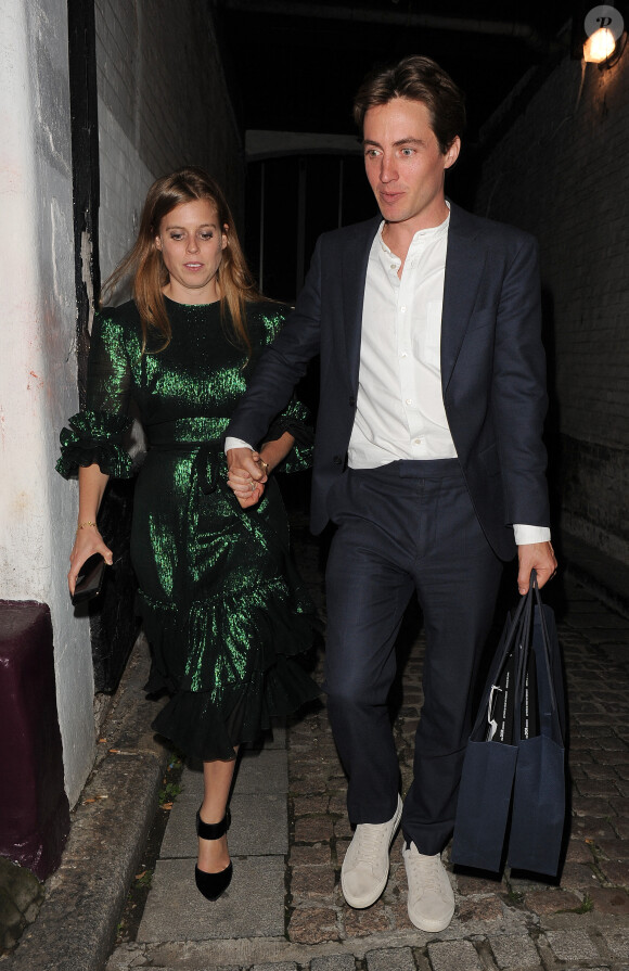 La princesse Beatrice d'York et son fiancé Edoardo Mapelli Mozzi - People à la soirée de lancement du livre de N. von Bismarck "The Dior sessions" à Londres le 1er octobre 2019.