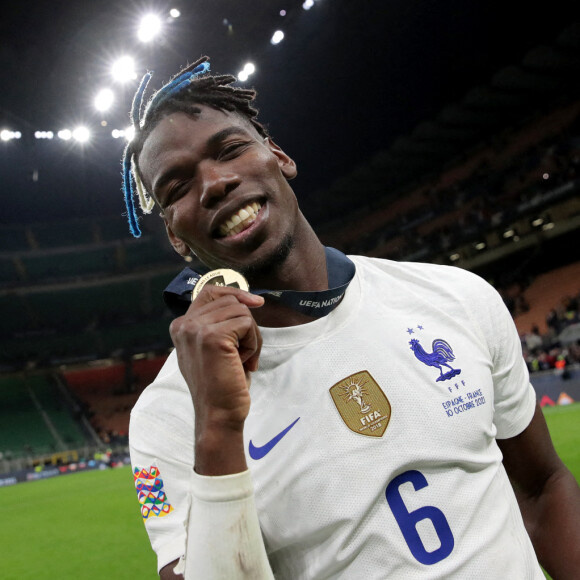 Paul Pogba - Football: La France remporte la coupe de la Ligue des Nations en battant l'Espagne 2 buts à 1 à Milan le 10 octobre 2021. © Inside/Panoramic/Bestimage