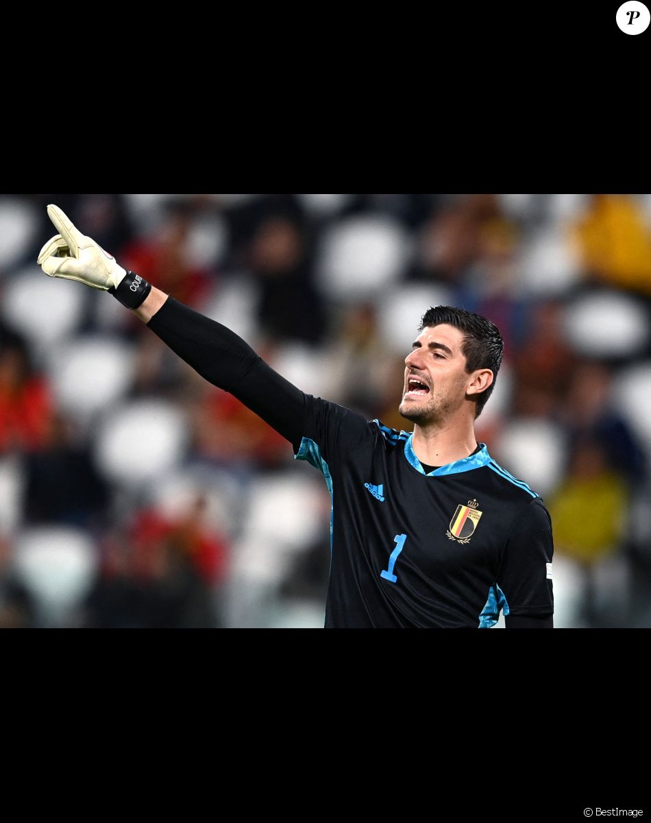 Thibaut Courtois - Match de football en ligue des Nations : La France bat la Belgique 3-2 au Juventus Stadium à Turin le 8 octobre 2021. © Image Sport /Panoramic/Bestimage