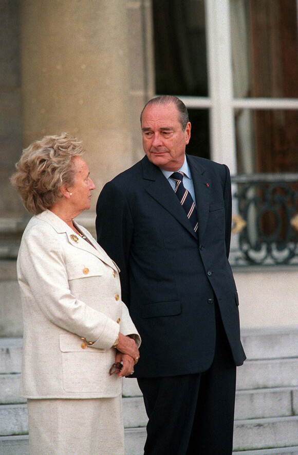 Bernadette et Jacques Chirac à l'Elysée lors de la visite du Duc du Luxembourg en 1999