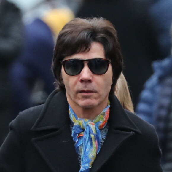 Jean-Luc Lahaye - Arrivées aux obsèques de Michou en l'église Saint-Jean de Montmartre à Paris. Le 31 janvier 2020.
