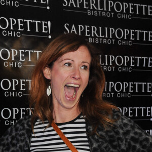 Sophie Ferjani enceinte - Inauguration du restaurant "Saperlipopette!" de Norbert Tarayre (Top Chef 3) à Puteaux, le 17 novembre 2014.