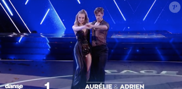 Aurélie Pons et Adrien Caby lors du face à face de la demi-finale de "Danse avec les stars" - TF1