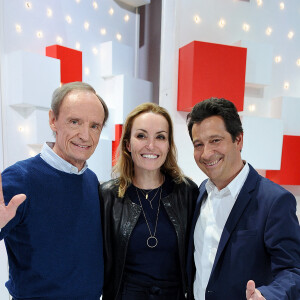 Exclusif - Jean-Claude Killy, Christelle Bardet et son compagnon Laurent Gerra - Enregistrement de l'émission "Vivement Dimanche" présentée par M. Drucker à Paris le 6 mars 2019, diffusée le 17 mars. © Guillaume Gaffiot/Bestimage