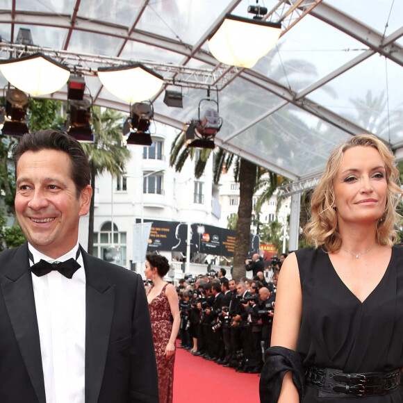 Laurent Gerra et sa compagne Christelle Lyon (Bardet) - Montée des marches du film "La Glace et le Ciel" pour la cérémonie de clôture du 68 ème Festival du film de Cannes, à Cannes le 24 mai 2015.