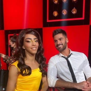 Bilal Hassani et Jordan Mouillerac lors d'un premier de "Danse avec les stars", le 23 octobre 2021.