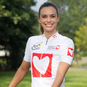 Exclusif - Marine Lorphelin (Miss France 2013) - Préparatifs avant l'étape du coeur lors du Tour de France 2021 entre Changé et Laval, France, le 30 juin 2021. © Christophe Clovis/Bestimage