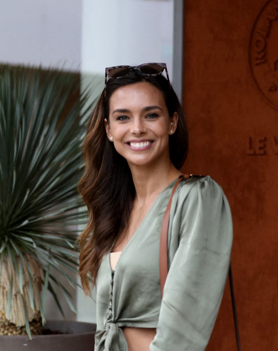 Marine Lorphelin au village lors des internationaux de France de tennis de Roland Garros à Paris, France, le 5 juin 2021. © Dominique Jacovides/Bestimage