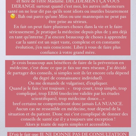Marine Lorphelin attaquée par une internaute sur les réseaux sociaux, elle lui répond - Instagram