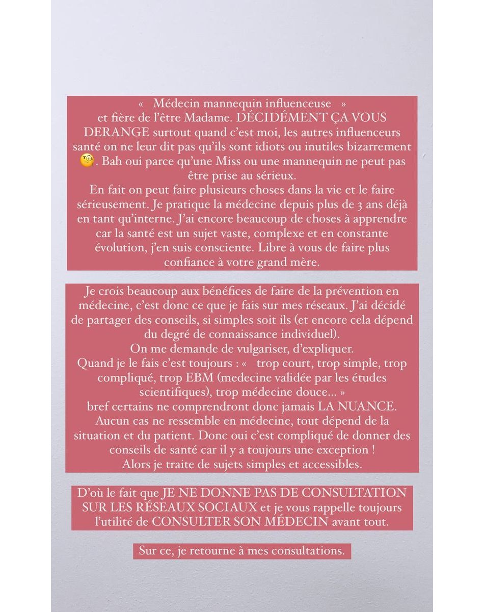 Marine Lorphelin attaquée par une internaute sur les réseaux sociaux, elle lui répond - Instagram