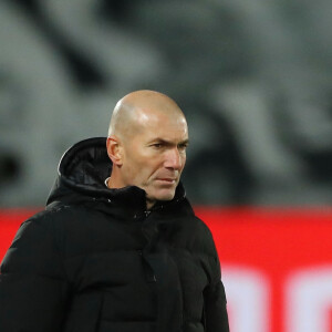 Zinedine Zidane  - Match de football, Champions League 2020-2021 UEFA Real Madrid CF 2-0 Borussia VfL 1900 Monchengladbach à Madrid, le 9 décembre 2020