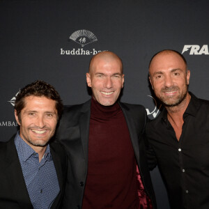 Semi-Exclusif - Bixente Lizarazu, Zinedine Zidane, Christophe Dugarry - A l'occasion des 20 ans de la victoire de l'équipe de France, les bleus 98 se sont rendus à un dîner organisé au Buddha Bar avec tous les joueurs et leur famille le 11 juin 2018. © Rachid Bellak/Bestimage