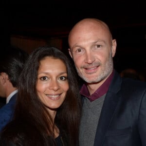 Frank Leboeuf et sa compagne - 50 eme anniversaire d'Henri Leconte au restaurant "Tres Honore" a Paris le 30 mai 2013.