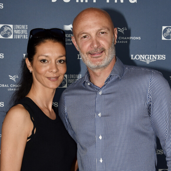 Exclusif - Frank Leboeuf et sa femme Chrislaure Nollet - Photocall du Longines Paris Eiffel Jumping au Champ de Mars à Paris. © Veeren/Borde/Bestimage