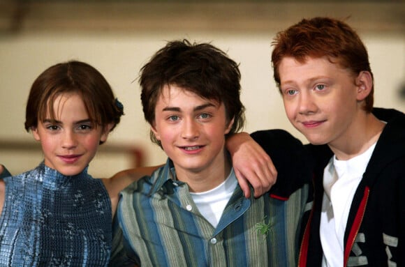 Emma Watson, Daniel Radcliffe et Rupert Grint - Photocall du film "Harry Potter et la chambre des secrets". Londres.