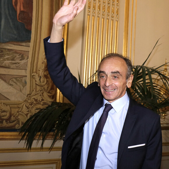 Portrait d'Eric Zemmour à Paris lors d'une intervention au Cercle de l'Union interalliée le 18 novembre 2021