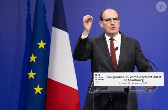 Discours de Jean Castex, premier ministre lors de l'inauguration de l'autoroute A355 à Strasbourg, France, le 11 décembre 2021