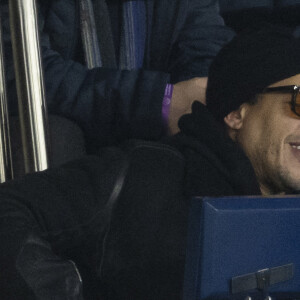 Joey Starr et son fils - People au match de Ligue 1 Uber Eats "PSG contre Monaco (2-0)" au Parc des Princes à Paris le 12 décembre 2021. © Cyril Moreau/Bestimage