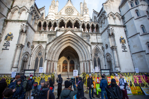 Manifestations contre l'extradition de Julian Assange, devant la cour de justice à Londres, le 10 décembre 2021