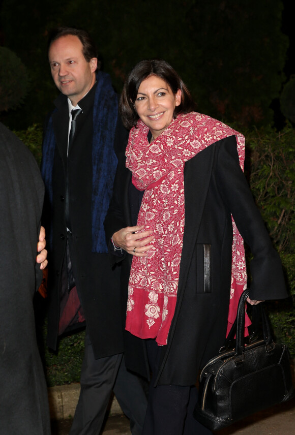 Anne Hidalgo et son mari Jean-Marc Germain - 29ème dîner annuel du conseil représentatif des institutions juives de France (Crif) au Pavillon d'Armenonville à Paris le 4 mars 2014.