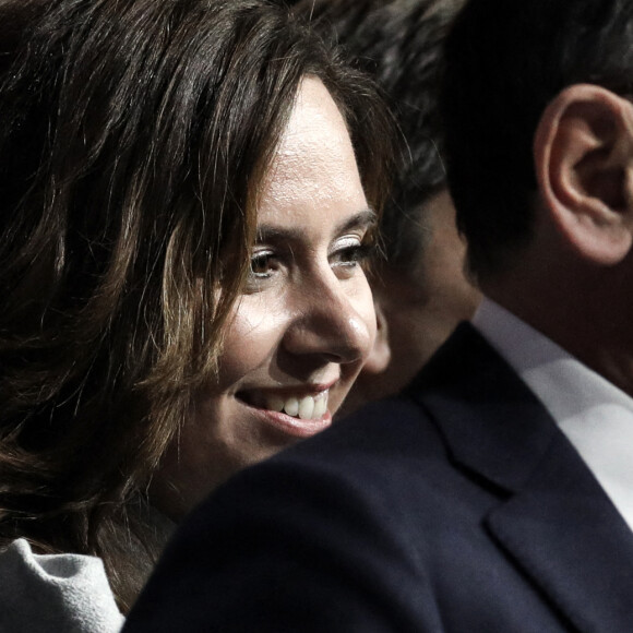 Sarah Knafo, conseillère d'Eric Zemmour lors de son premier meeting avec son parti "Reconquête !" à Villepinte le 5 décembre 2021