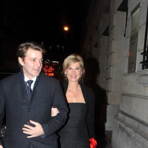 François Baroin et Michèle Laroque - Mariage de François Copé chez Potel et Chabot au 46 rue Cambon à Paris le 3 décembre 2011