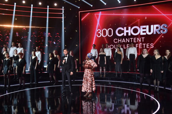 Exclusif - Vincent Niclo et Angelique Kidjo - Enregistrement de l'émission "300 Choeurs chantent pour les fêtes", diffusée le 22 décembre à 21h05 sur France 3.