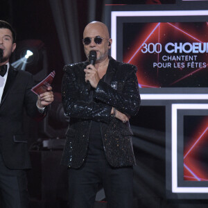 Exclusif - Vincent Niclo et Pascal Obispo - Enregistrement de l'émission "300 Choeurs chantent pour les fêtes", diffusée le 22 décembre à 21h05 sur France 3.