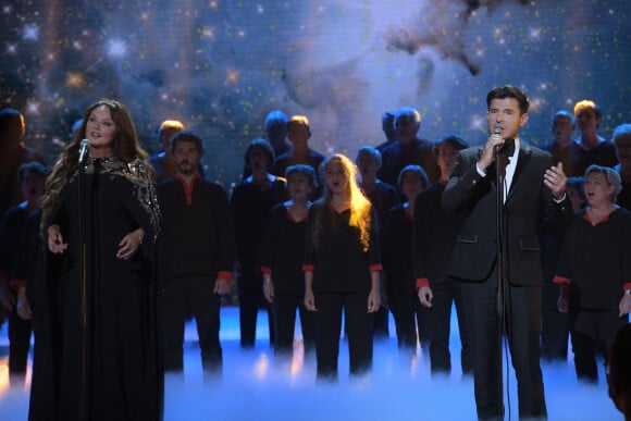 Exclusif - Sarah Brightman et Vincent Niclo - Enregistrement de l'émission "300 Choeurs chantent pour les fêtes", diffusée le 22 décembre à 21h05 sur France 3.