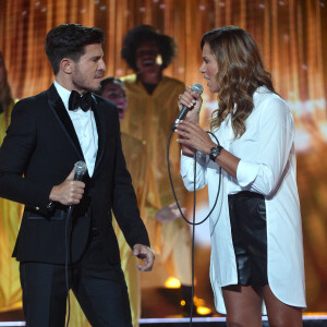 Exclusif - Vincent Niclo et Chimène Badi - Enregistrement de l'émission "300 Choeurs chantent pour les fêtes", diffusée le 22 décembre à 21h05 sur France 3.