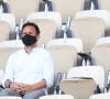 Christophe Michalak et sa compagne dans les tribunes des Internationaux de France de Tennis de Roland Garros à Paris. Le 10 juin 2021 © Dominique Jacovides / Bestimage 