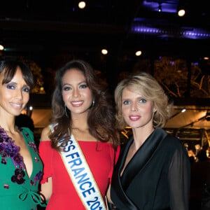 Exclusif - Vaimalama Chaves (Miss France 2019) entre Sonia Rolland (Présidente de Maïsha Africa) et Sylvie Tellier - Dîner de gala au profit de l'association "Maïsha Africa" de Sonia Rolland, qui vient en aide aux enfants du Rwanda, au Pavillon Gabriel, à Paris, France, le 17 décembre 2018. © Gorassini-Moreau/Bestimage