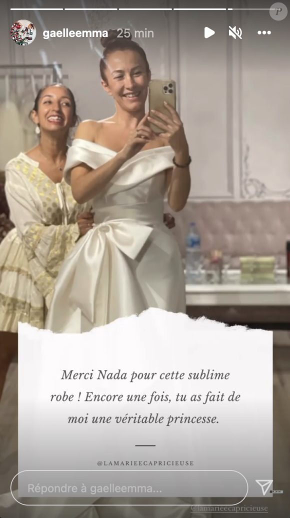 Gaëlle (Les Ch'tis) dévoile sa robe pour son mariage civil - Instagram