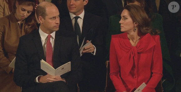 Le prince William, duc de Cambridge, et Catherine (Kate) Middleton, duchesse de Cambridge, assistent au Royal Christmas Concert à l'abbaye de Westminster à Londres, le 20 décembre 2021. 