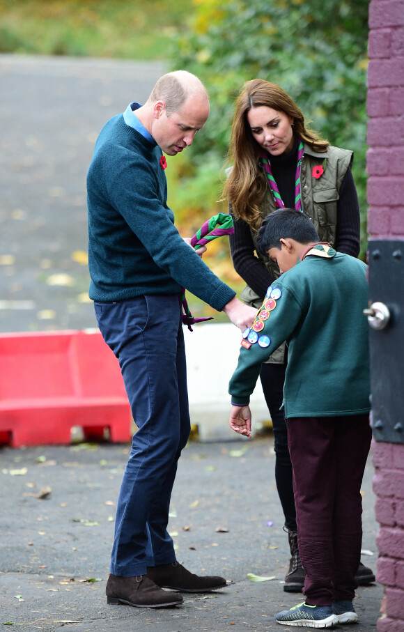 Le prince William et Kate Middleton rendent visitent aux scouts à Alexandra Park pour leur campagne PromiseToThePlanet des scouts à Glasgow, en marge de la Cop26 (1er - 12 novembre 2021), le 1er novembre 2021.
