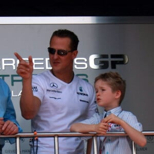 Michael Schumacher et son fils Mick au Grand Prix de F1 de Monaco, le 16 mai 2010.