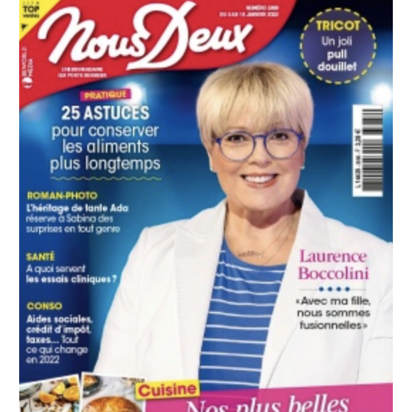 Laurence Boccolini fait la couverture du nouveau numéro de "Nous deux" paru le 4 janvier 2022