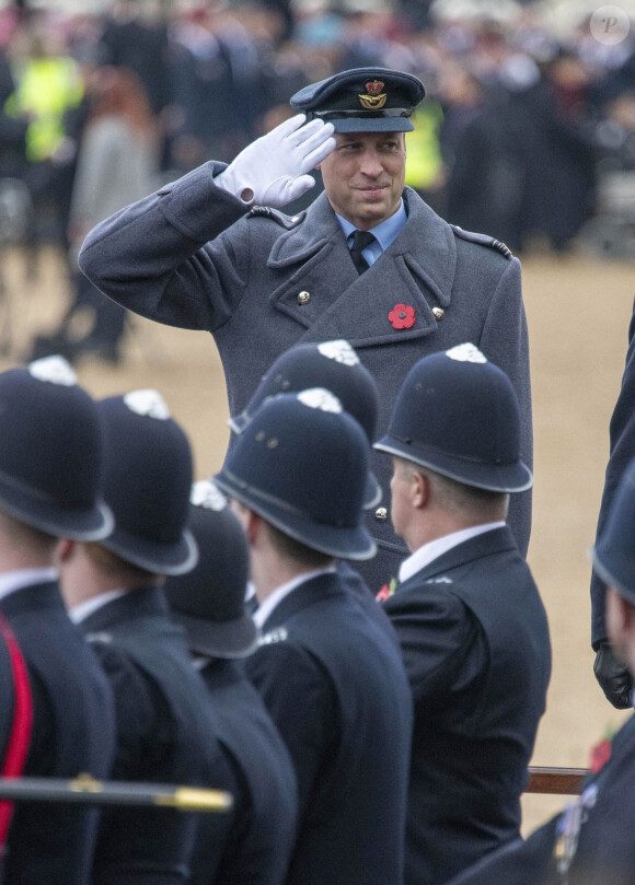 Le prince William, duc de Cambridge, et Catherine (Kate) Middleton, duchesse de Cambridge, lors du "Remembrance Sunday Service" à Londres, le 14 novembre 2021.  Prince William and Catherine Duchess of Cambridge attend Remembrance Sunday service at the Cenotaph in London. 