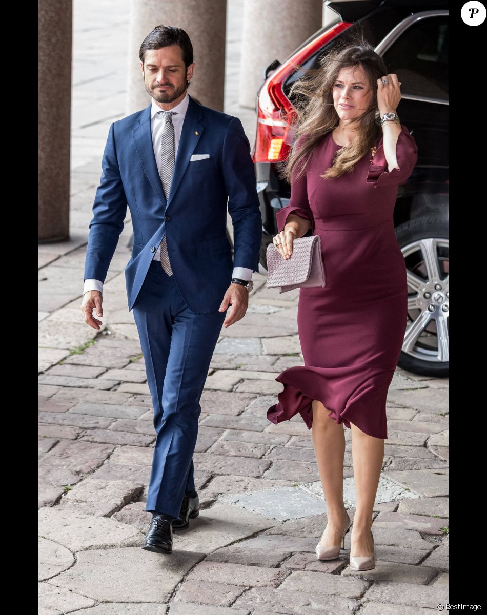 Le prince Carl Philip de Suède, La princesse Sofia (Hellqvist) de Suède, - Déjeuner à la mairie de Stockholm en l'honneur de la visite d'Etat du président allemand Frank-Walter Steinmeier et de sa femme Elke Büdenbender, le 8 septembre 2021.
