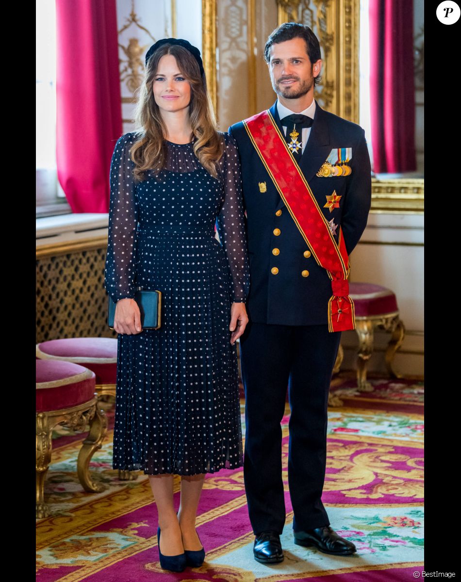 Le prince Carl Philip de Suède, La princesse Sofia (Hellqvist) de Suède - Réception au palais royal lors de la visite d'Etat du président allemand Frank-Walter Steinmeier et de sa femme Elke Buedenbender à Stockholm, le 7 septembre 2021.