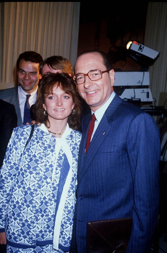 Archives - Jacques Chirac et sa fille Claude à Paris.