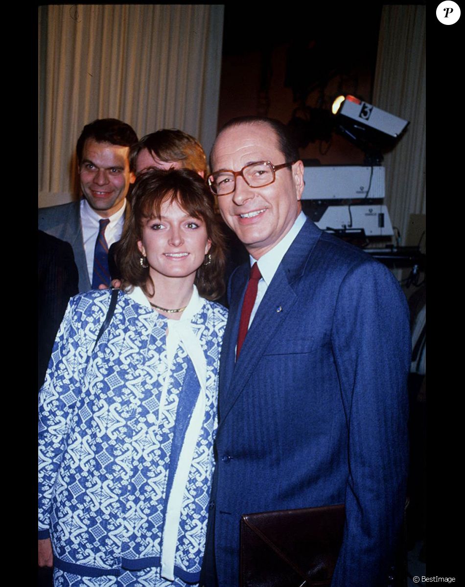 Archives - Jacques Chirac et sa fille Claude à Paris.