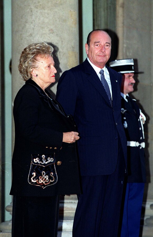 Bernadette et Jacques Chirac à l'Elysée à Paris.