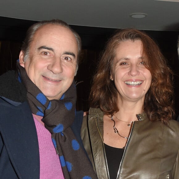 Antoine Duléry et sa femme Pascale Pouzadoux - Inauguration du chalet éphémère "Les Neiges Courchevel" sur la terrasse de l'hôtel Barrière Le Fouquet's à Paris. © Coadic Guirec/Bestimage