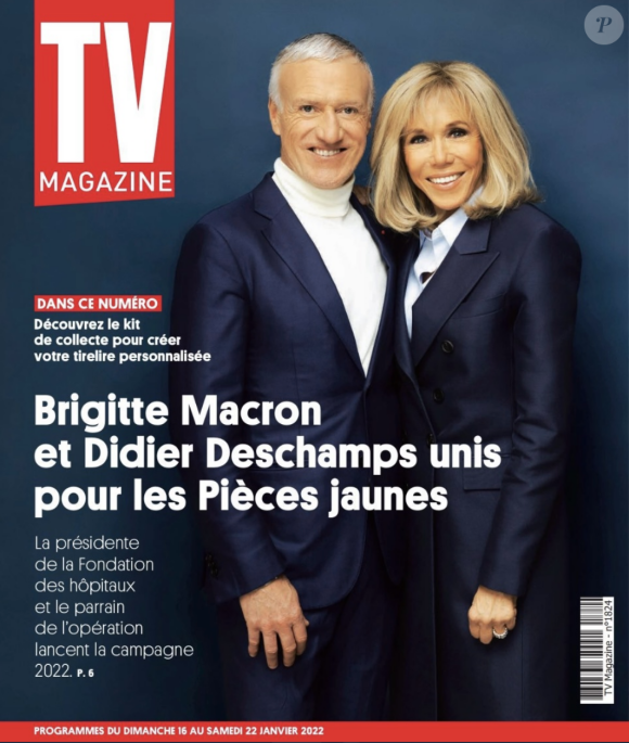 Brigitte Macron et Didier Deschamps font la couverture du nouveau numéro du magazine TV Magazine paru le 14 janvier 2022