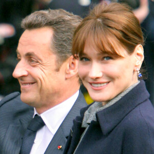 Nicolas Sarkozy et Carla Bruni à Londres le 26 mars 2008.